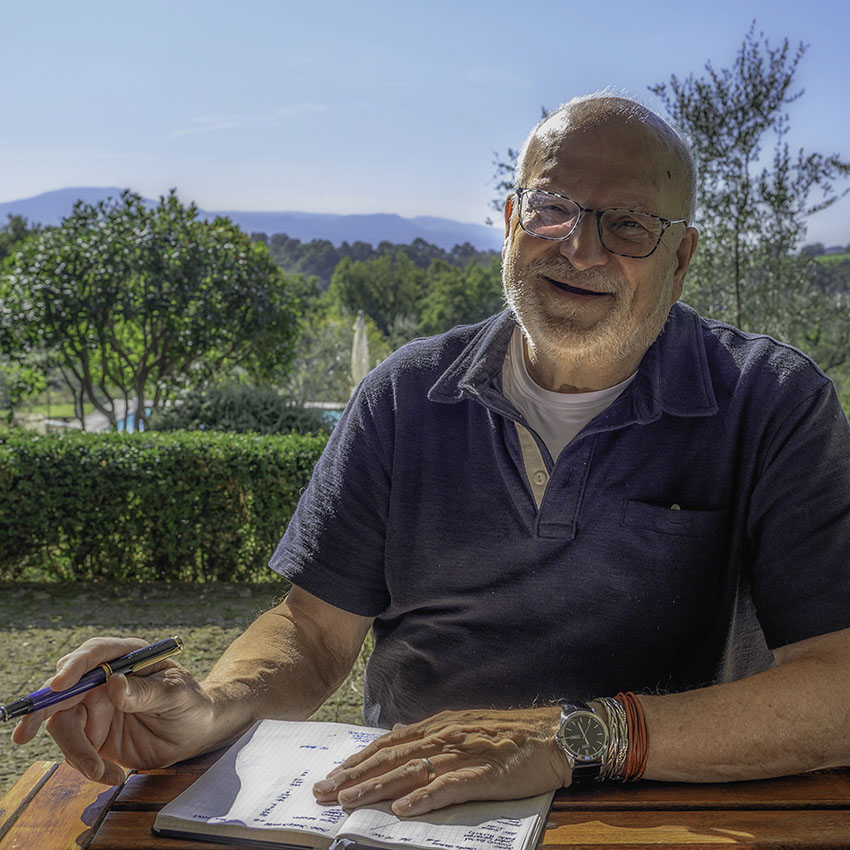 Glenn having time to update his travel journal